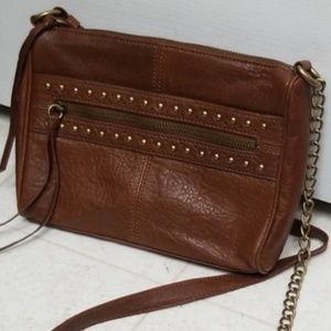 ANDREW MARC brown leather crossbody